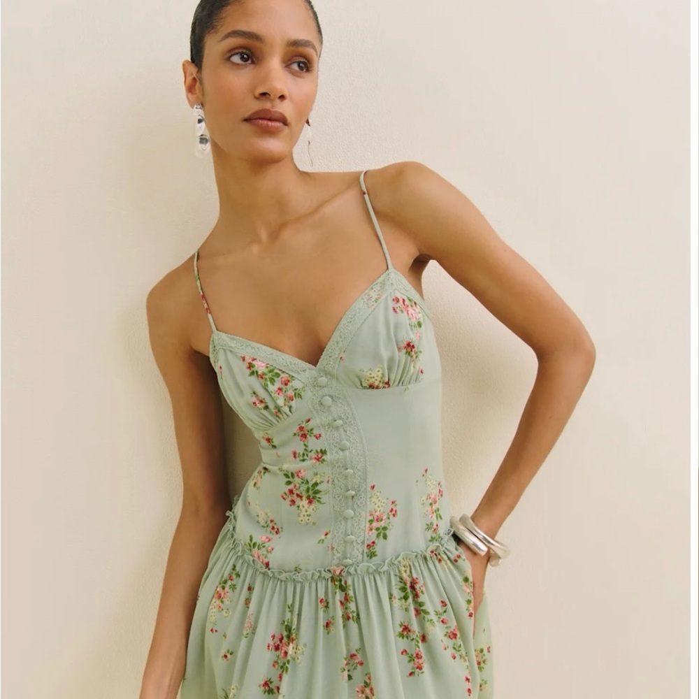 Reformation Citrus Chiffon Mini Dress